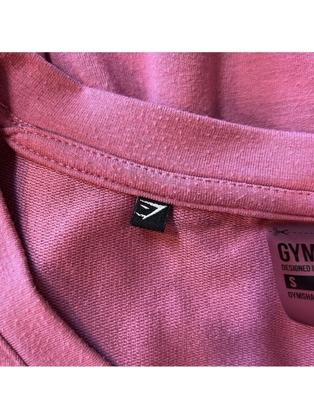 Gymshark V-Neck Short Sleeve Raw Hem Cinch Back Crop Fitness Top Size Small - Picture 6 of 8